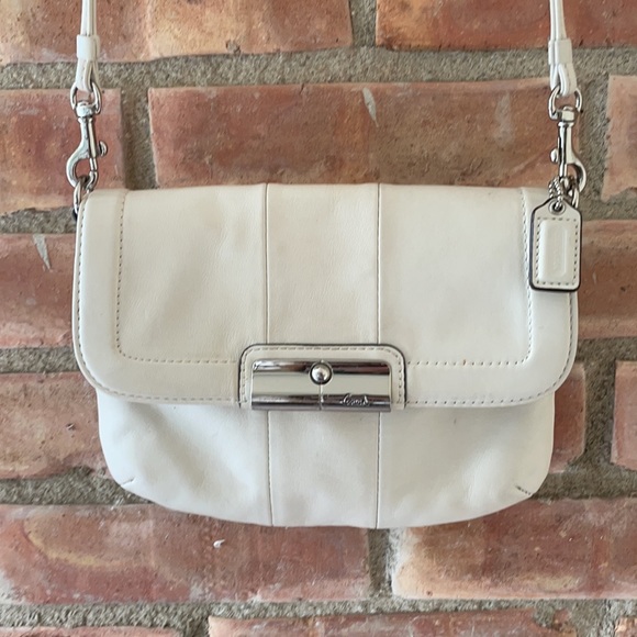 Off White Coach Crossbody with Silver Hardwear - Picture 2 of 10